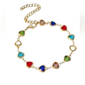 NEW Colorful Heart shape Bracelet multi color